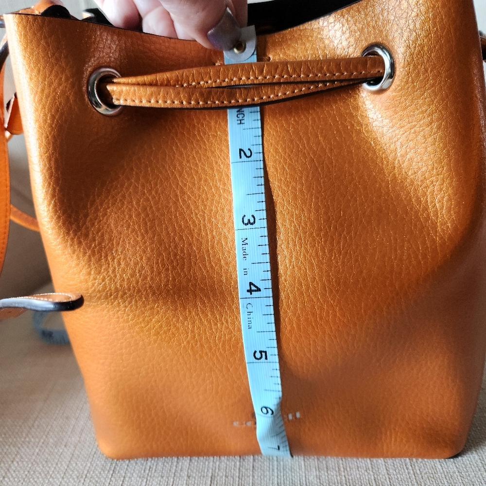 Coach Metallic Orange Leather Drawstring Crossbody - Picture 15 of 15